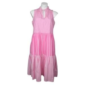 J Crew Sleeveless Tiered Popover Dress in Mixed Stripe Size Small